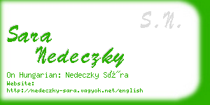 sara nedeczky business card